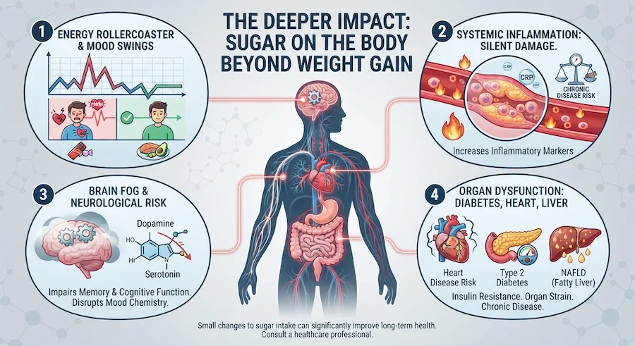 The impact of Sugar on your body: Beyond Weight Gain